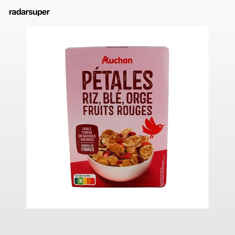 PRODUCTO ALCAMPO Copos de arroz, trigo integral y cebada, con frutos rojos 500 g.