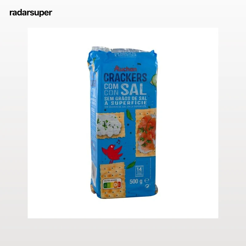 PRODUCTO ALCAMPO Crackers sin granos de sal en la superficie 500 g.