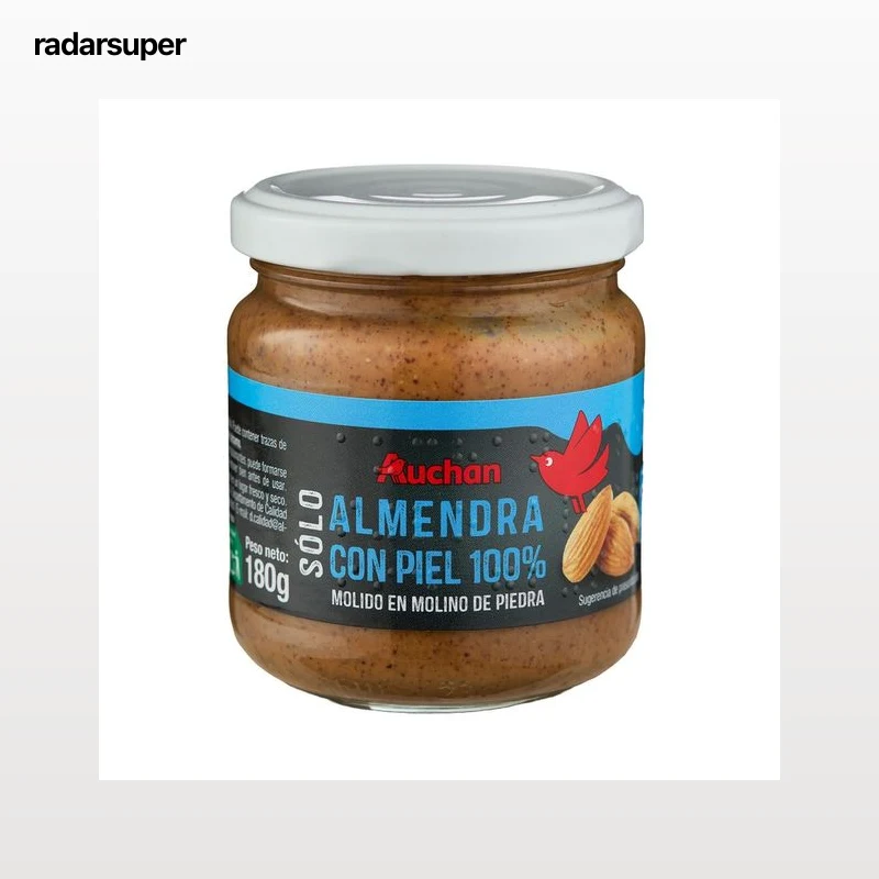PRODUCTO ALCAMPO Crema de almendra con piel, sin gluten 180 g.