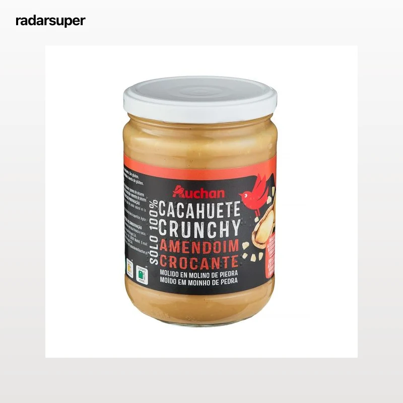 PRODUCTO ALCAMPO Crema de cacahuete crujiente (crunchy) con trozos, molida en molino de piedra 500 g