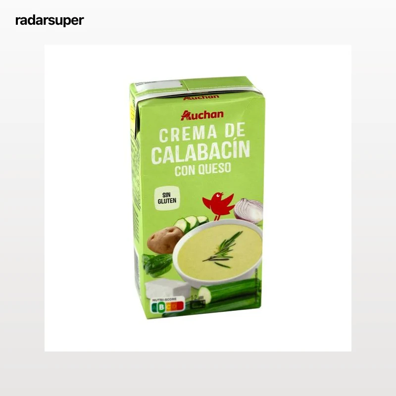 PRODUCTO ALCAMPO Crema de calabacín con queso, lista para calentar y comer 500 g.