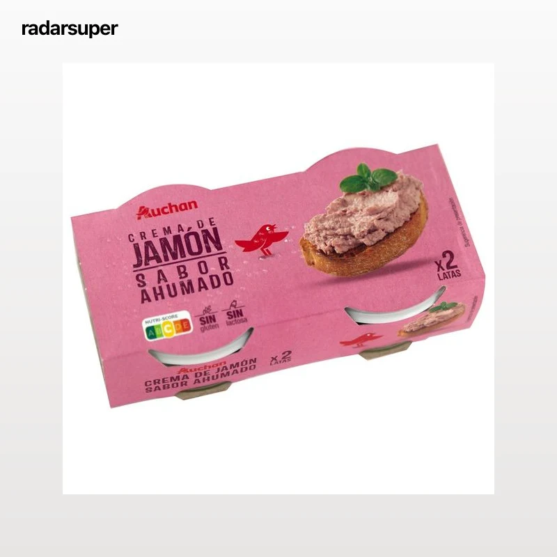 PRODUCTO ALCAMPO Crema de jamón con sabor ahumado 2 x 80 g.