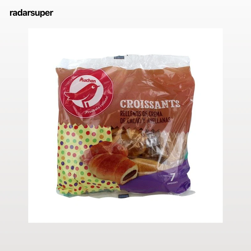 PRODUCTO ALCAMPO Croissants rellenos de crema de cacao y avellanas 315 g.