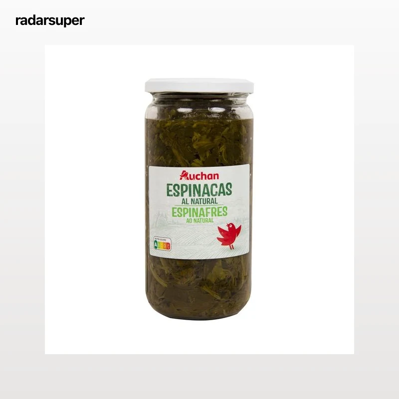 PRODUCTO ALCAMPO Espinacas al natural frasco de 425 g.