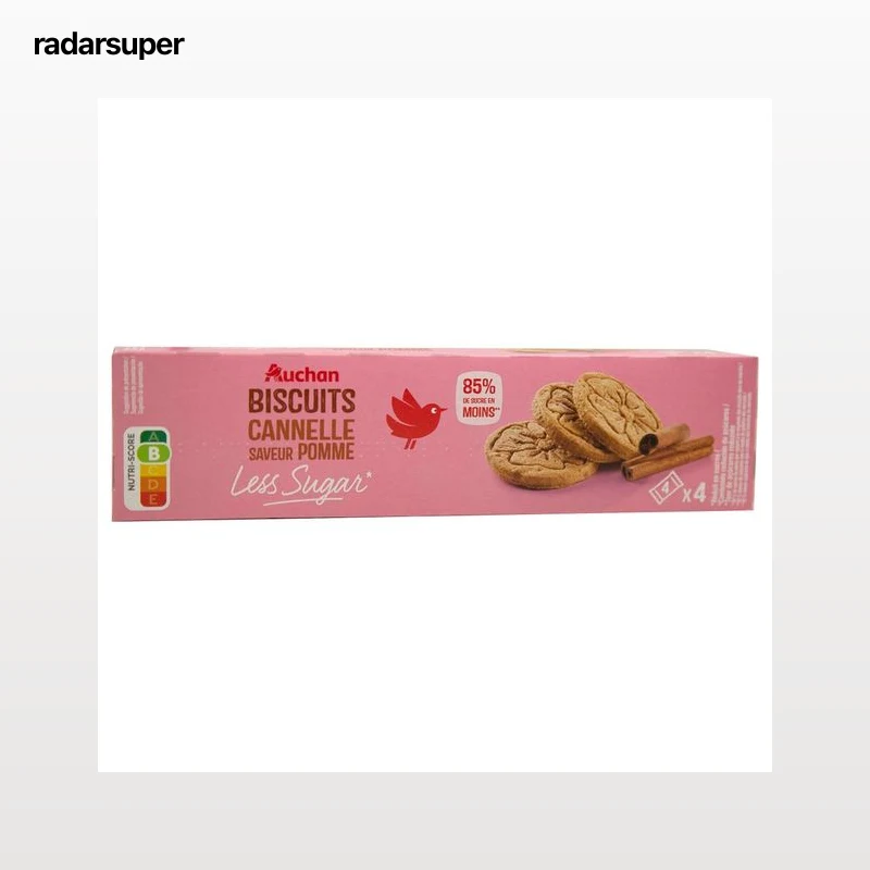 PRODUCTO ALCAMPO Galleta de canela con sabor a manzananos, elaborada con menos azúcar 130 g.