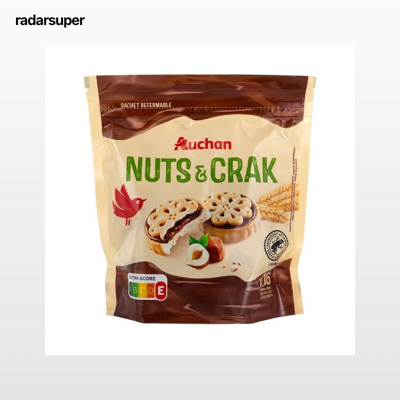 PRODUCTO ALCAMPO Galleta con crema de cacao y avellana 228 g.