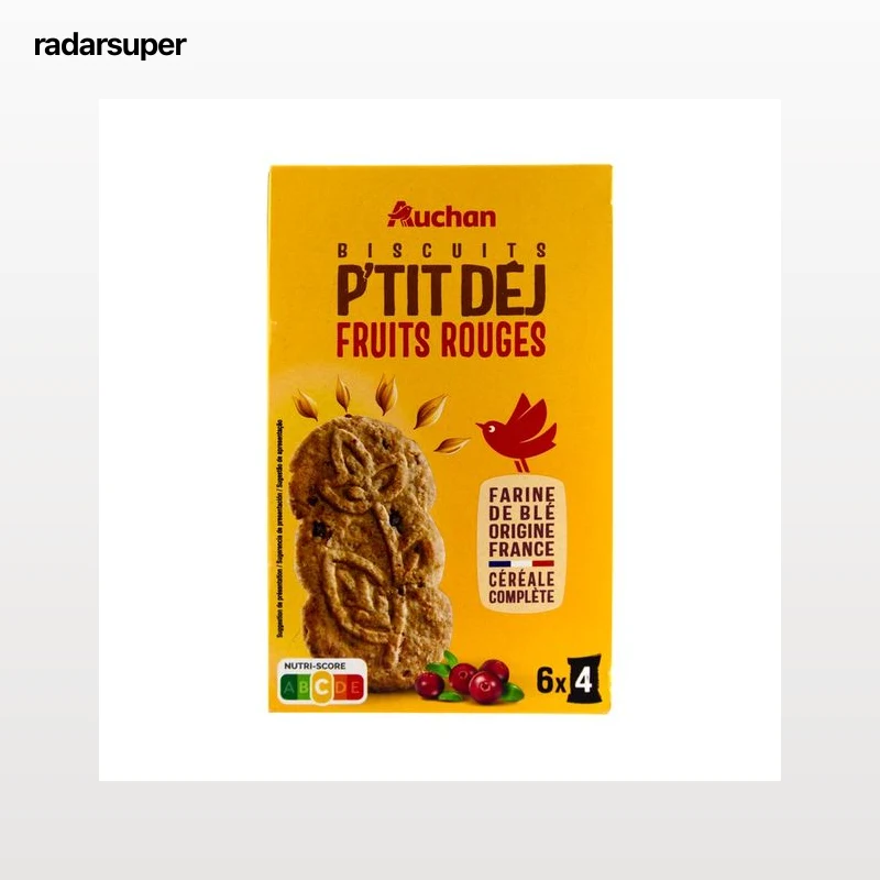 PRODUCTO ALCAMPO Galletas de cereales con 1 cereal integral y frutos rojos 300 g.
