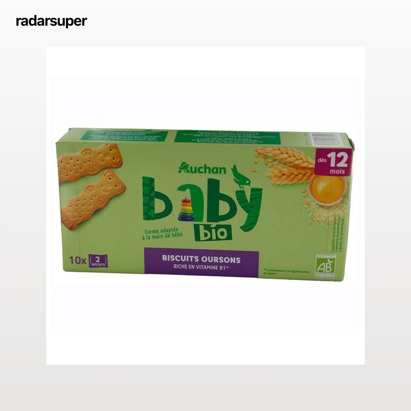 PRODUCTO ALCAMPO Galletas ecolólogicas con forma de ositos en 10 sobres de 2 uds, a partir de 12 meses