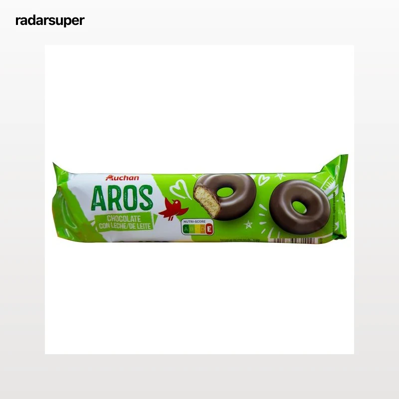 PRODUCTO ALCAMPO Galletas en forma de aro recubiertas de chocolate con leche 128 g.