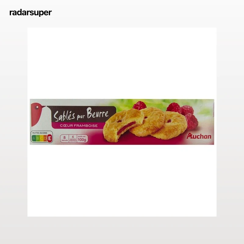 PRODUCTO ALCAMPO Galletas de mantequilla rellenas de frambuesa 100 g.