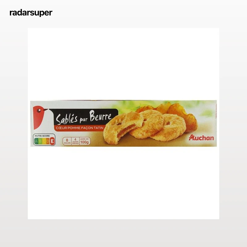 PRODUCTO ALCAMPO Galletas de mantequilla con relleno de manzana caramelizada 100 g.