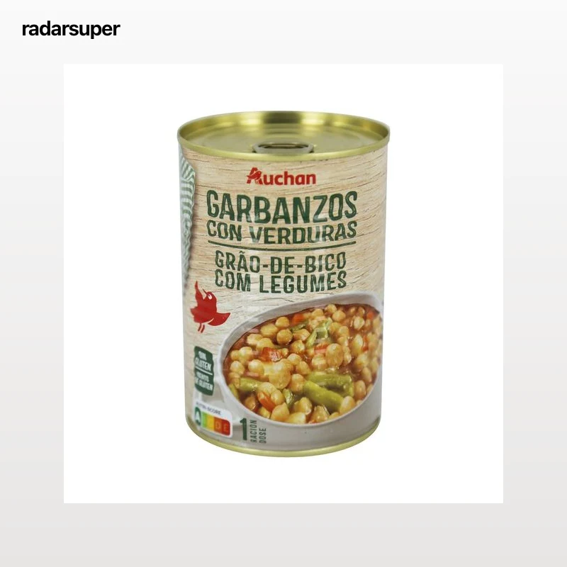 PRODUCTO ALCAMPO Garbanzos con verduras lata de 440 g.
