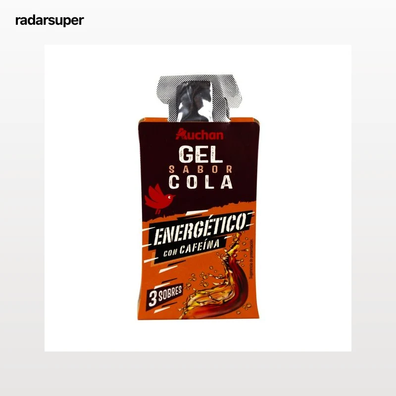 PRODUCTO ALCAMPO Gel energético con cafeína y sabor cola 3 x 30 g.