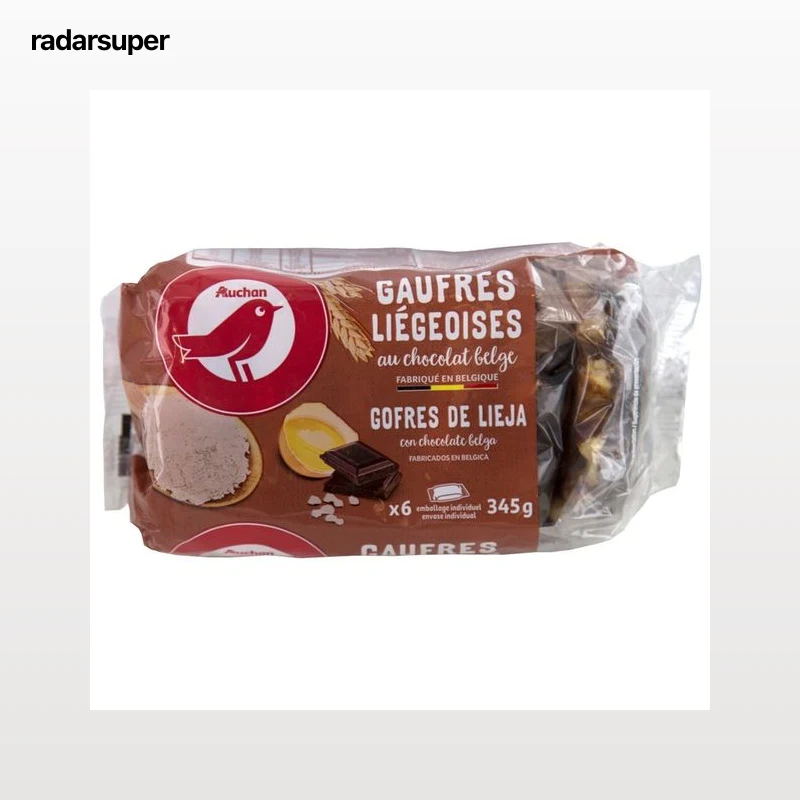 PRODUCTO ALCAMPO Gofres de Lieja con chocolate Belga 345 g.