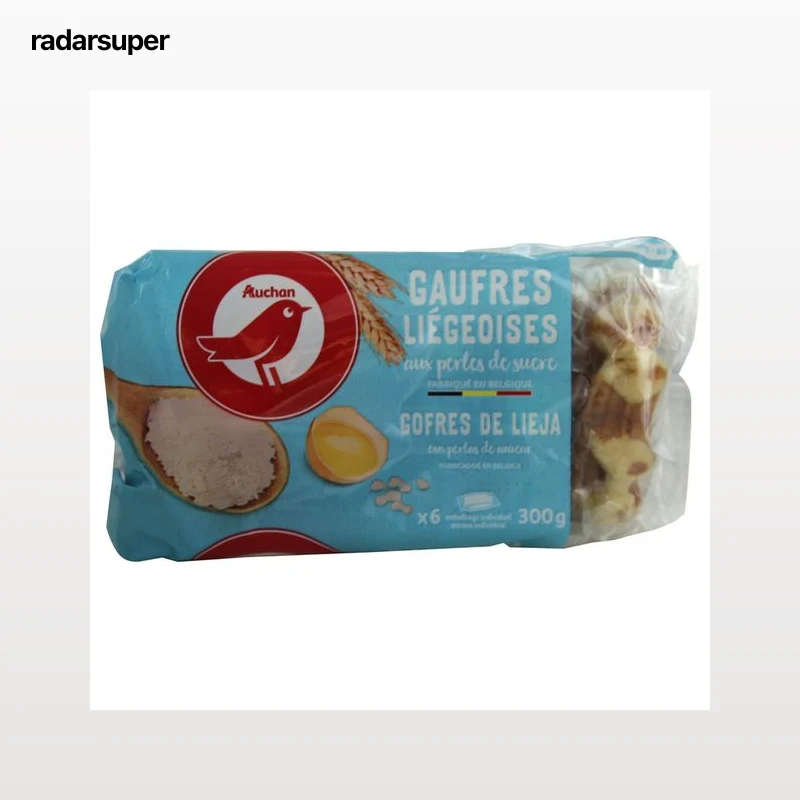 PRODUCTO ALCAMPO Gofres de Lieja con perlas de azúcar 300G.