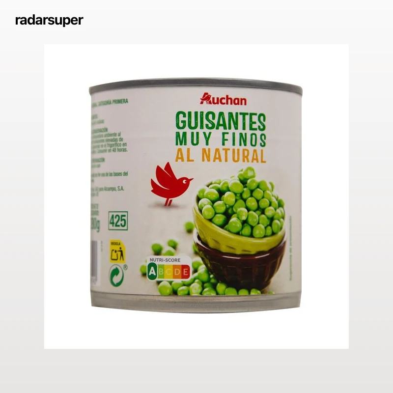 PRODUCTO ALCAMPO Guisantes muy finos al natural lata de 280 g.