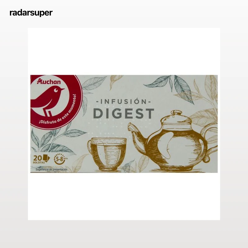 PRODUCTO ALCAMPO Infusión de manzanilla, menta y anís verde 20 uds. 30 g.