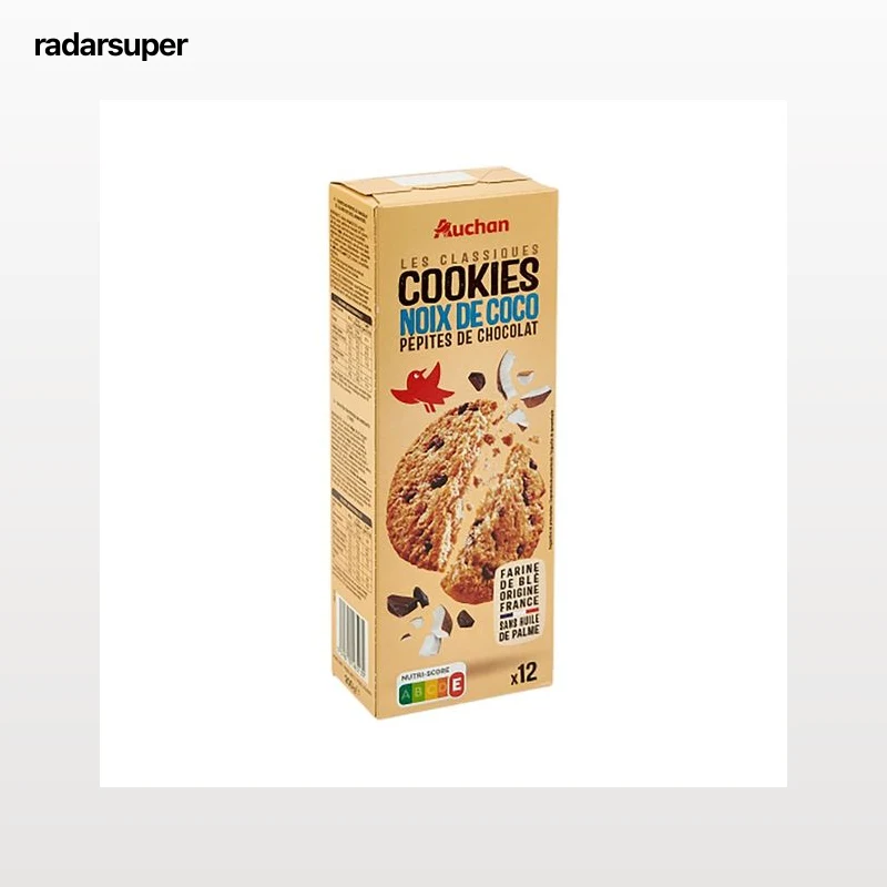 PRODUCTO ALCAMPO Les classiques Galletas cookies de coco, con pepitas de chocolate 200 g.