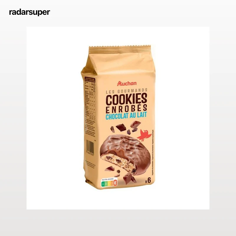 PRODUCTO ALCAMPO Les gourmands Galletas (cookies grandes) recubiertas de chocolate con leche 180 g.