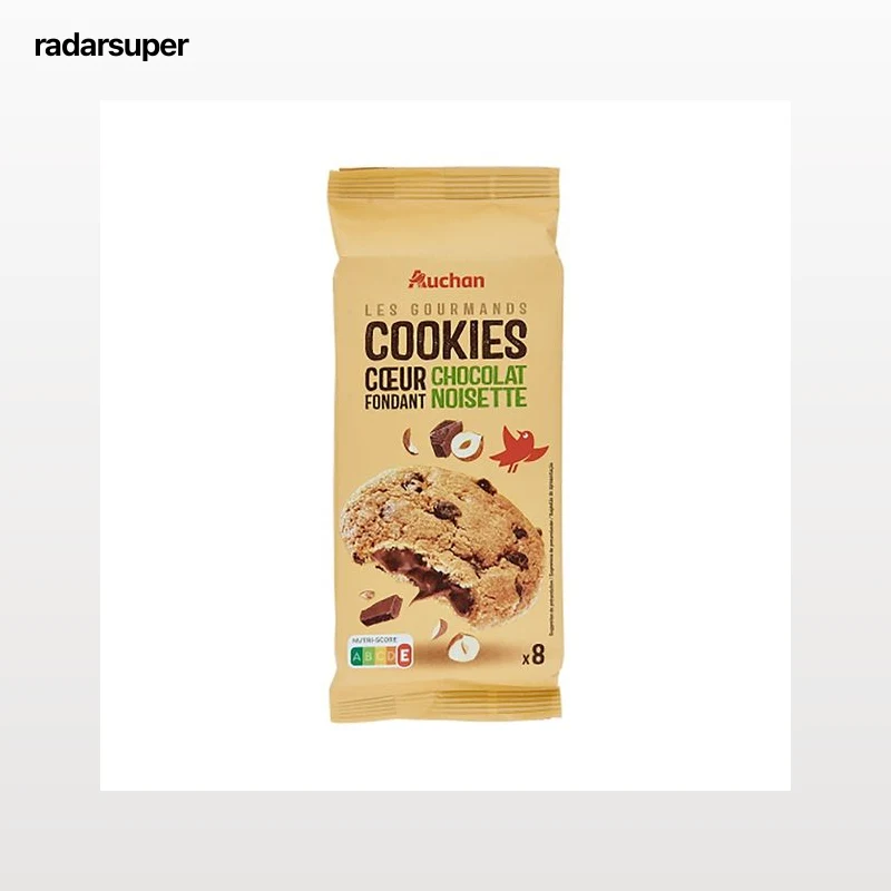 PRODUCTO ALCAMPO Les Gourmands Galletas (cookies grandes) rellena de chocolate foundant y avellanas 200 g.