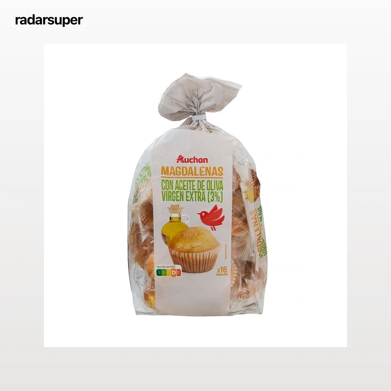 PRODUCTO ALCAMPO Magdalenas con un 3% de aceite de oliva virgen extra 600 g.