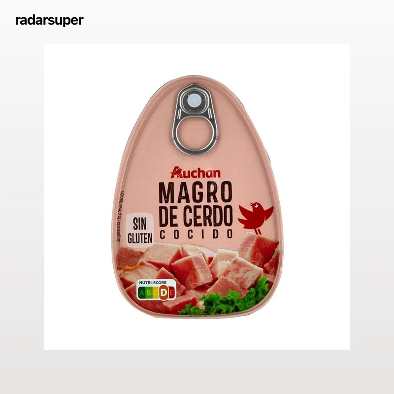 PRODUCTO ALCAMPO Magro de cerdo cocido, elaborado sin gluten lata 220 g.