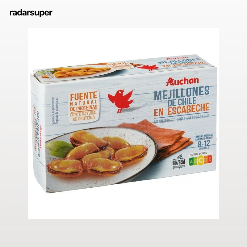PRODUCTO ALCAMPO Mejillones escabeche con aceite de girasol lata de 69 g.