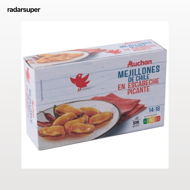 PRODUCTO ALCAMPO Mejillones escabeche picantes lata de 68 g.