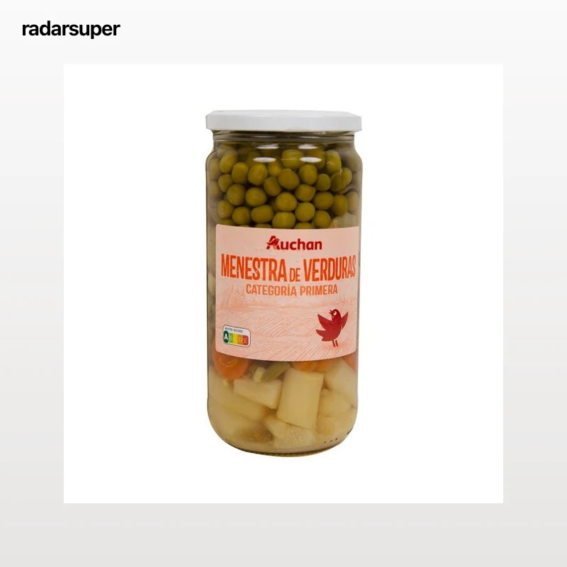 PRODUCTO ALCAMPO Menestra de verduras al natural frasco de 400 g.