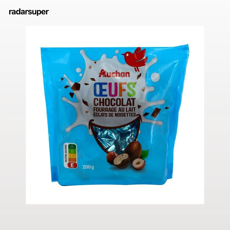 PRODUCTO ALCAMPO Mini bombones de chocolate con leche, rellenos de leche y trocitos de avellanas 200 g.