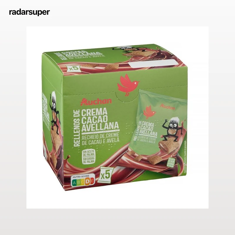 PRODUCTO ALCAMPO Mini cereales rellenos de cacao y avellana 175 g.