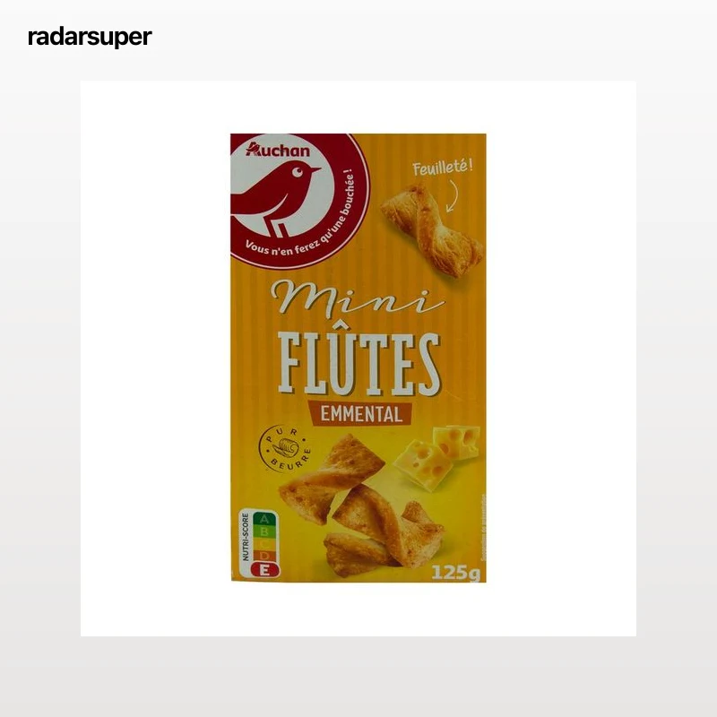PRODUCTO ALCAMPO Mini flautas hojaldradas al queso, 125 g.