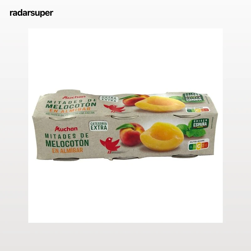PRODUCTO ALCAMPO Mitades de melocotón en almíbar 3 x 115 g.