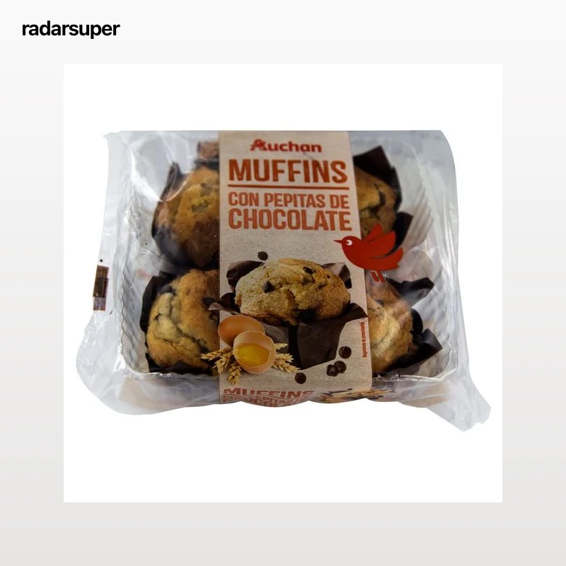 PRODUCTO ALCAMPO Muffins con pepitas de chocolate 4 x 75 g.