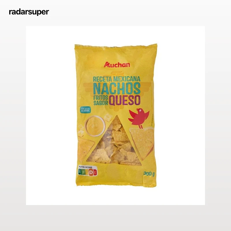PRODUCTO ALCAMPO Nachos fritos de maíz con sabor a queso 300 g.
