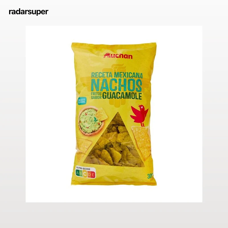 PRODUCTO ALCAMPO Nachos de maíz con sabor a guacamole 300 g.