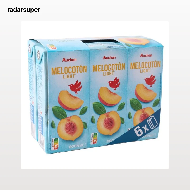 PRODUCTO ALCAMPO Néctar de melocotón light, brick de 6 uds x 20 cl.