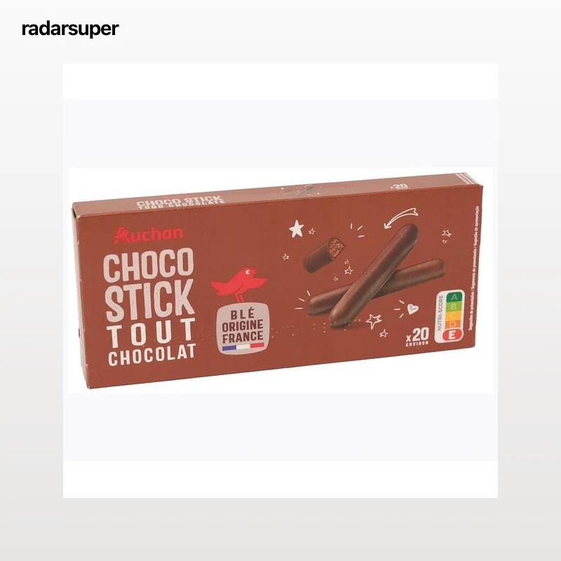 PRODUCTO ALCAMPO Palitos de galleta de chocolate 125 g.