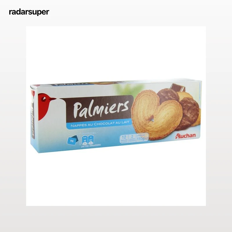 PRODUCTO ALCAMPO Palmeras de hojaldre cubiertas de chocolate con leche 110 g.