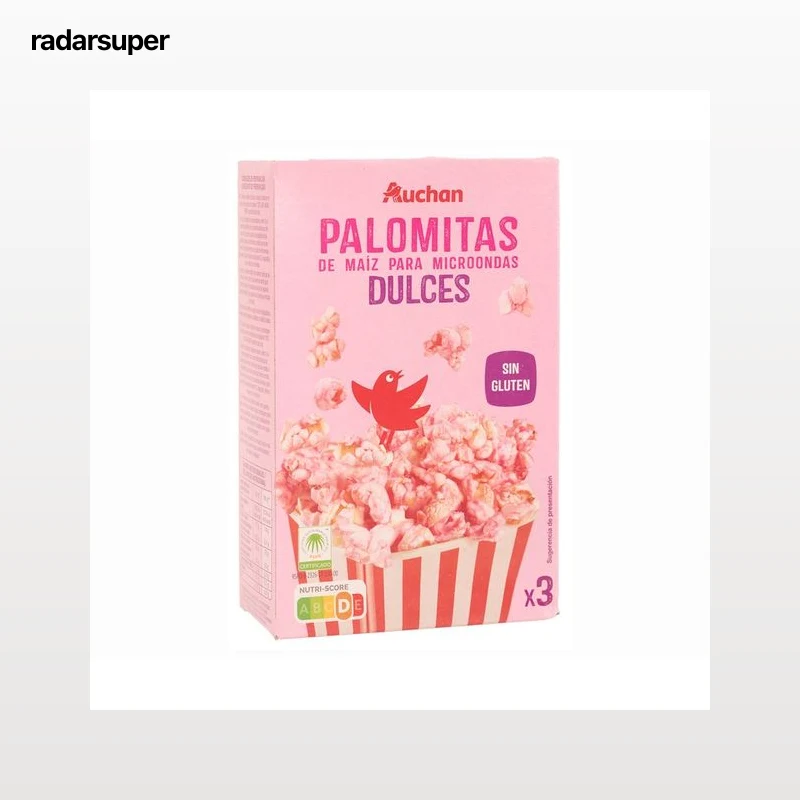 PRODUCTO ALCAMPO Palomitas dulces de maíz, para microondas 3 x 100 g.