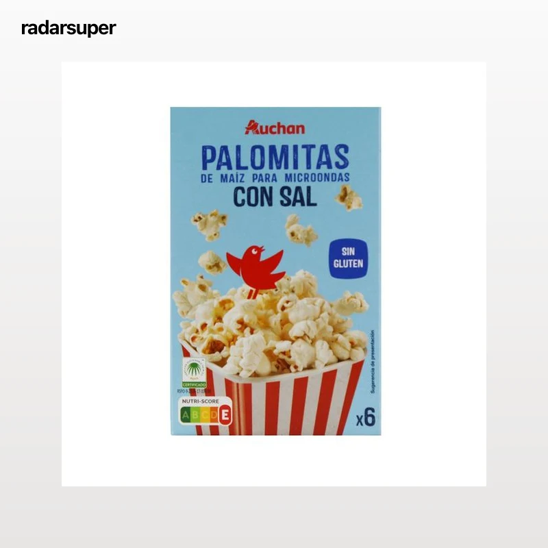 PRODUCTO ALCAMPO Palomitas de maíz para microondas con sal 6 uds. X 90 g.