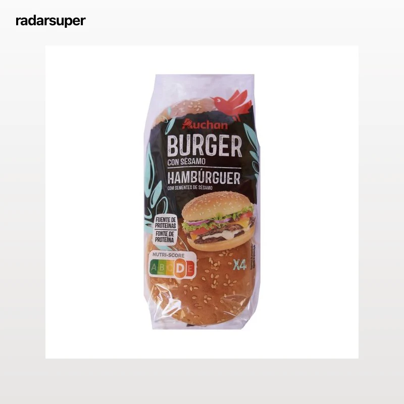 PRODUCTO ALCAMPO Pan burguer con sésamo 4 uds. 220 g.
