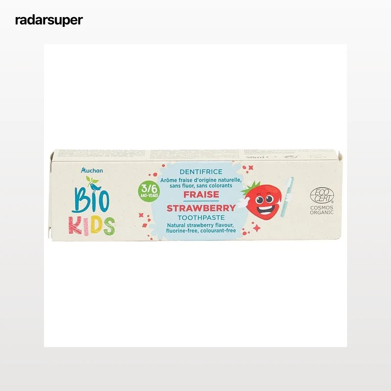 PRODUCTO ALCAMPO Pasta de dientes infantil (de 3 a 6 años) sin colorantes y con sabor a fresa PRODUCTO ALCAMPO Bio kids 50 ml.