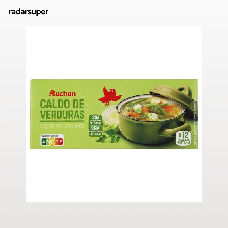 PRODUCTO ALCAMPO Pastillas de caldo de verduras 12 uds. 120 g.
