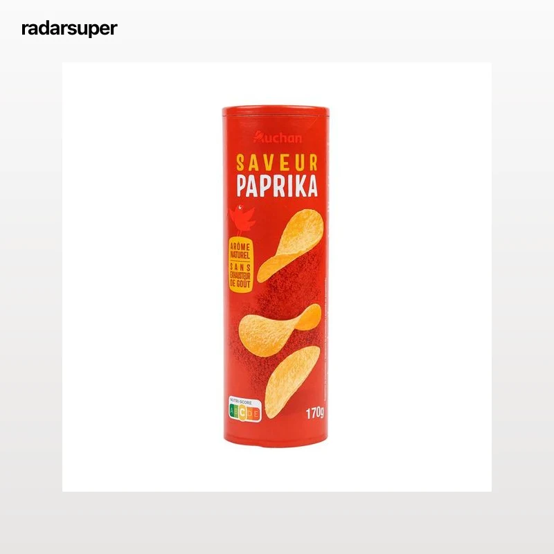 PRODUCTO ALCAMPO Patatas con forma de teja y sabor pimentón 170 g.