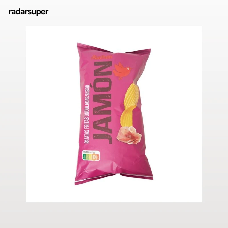 PRODUCTO ALCAMPO Patatas fritas onduladas con sabor jamón 160 g.