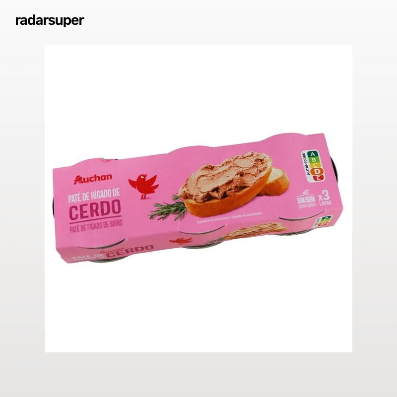 PRODUCTO ALCAMPO Paté de hígado de cerdo pack 3 uds. x 80 g.