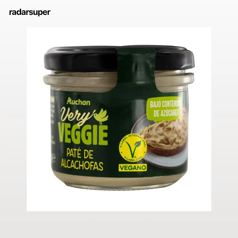 PRODUCTO ALCAMPO Paté vegano de alcachofas con bajo contenido en azúcares 110 g.