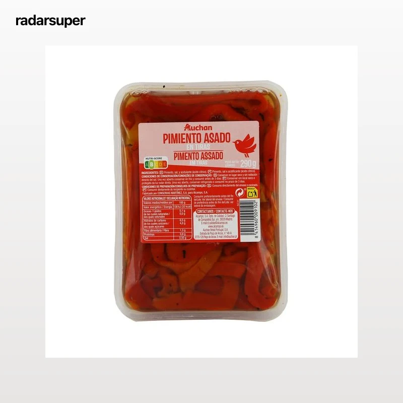 PRODUCTO ALCAMPO Pimiento asado en tiras, bandeja de 290 g.