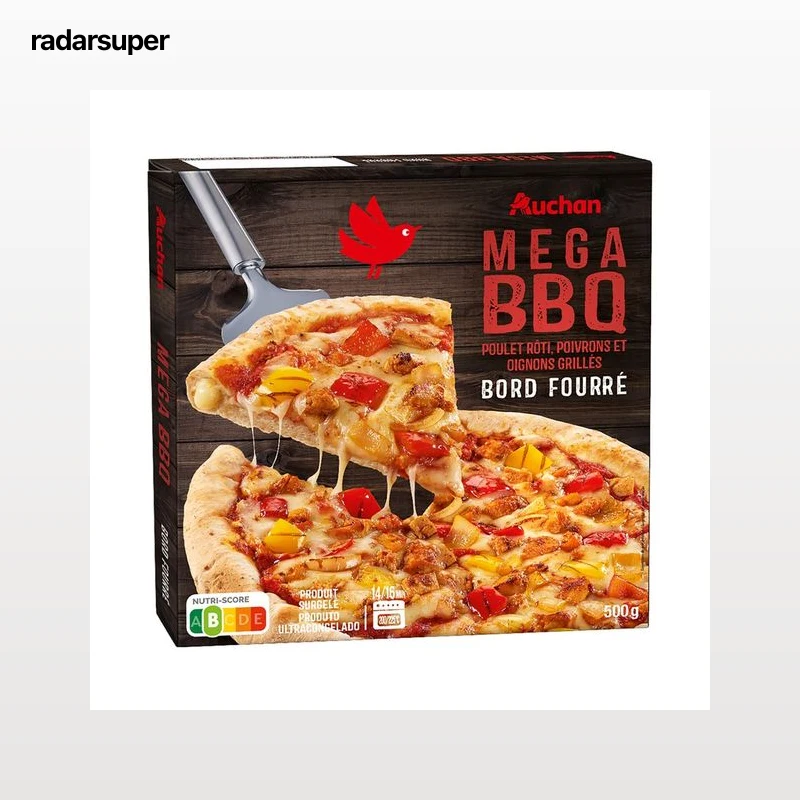 PRODUCTO ALCAMPO Pizza BBQ (pollo, pimientos y cebollas asados) con borde relleno 500 g.